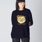 スロータイプ書店 Slowtype Booksのカレーうどんドボン 262 Big Long Sleeve T-Shirt