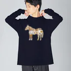 umaumaのpattern horse B ビッグシルエットロングスリーブTシャツ