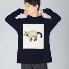 ネコノートショップ（neco-note shop）のビビ（つかねこ） ビッグシルエットロングスリーブTシャツ