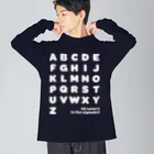 PyriteDesignの26 letters in the alphabet【Tshirt】【Design Color : White】【Design Print : Front ビッグシルエットロングスリーブTシャツ