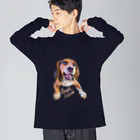 ビーグル大好きのビーグル犬LOVE ビッグシルエットロングスリーブTシャツ