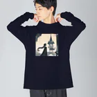 凡人-bonjin-のダークファンタジーラプンツェル ビッグシルエットロングスリーブTシャツ