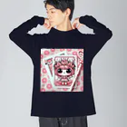 ぴーすけ🃏【ポーカーグッズ】の可愛いハートAちゃん Big Long Sleeve T-Shirt