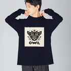 kotpopのOwl and knowledge ビッグシルエットロングスリーブTシャツ