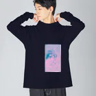 暇つぶしの色彩のピンク色の空 Big Long Sleeve T-Shirt