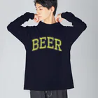 カレッジロゴ何か良いのビールカレッジ ビッグシルエットロングスリーブTシャツ