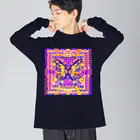 ✨🌈✨ユラクラカン🇯🇵 ✨🌈✨の✨🌈Metamorphose butterfly ✨🌈 蝶　レトロ調 ビッグシルエットロングスリーブTシャツ