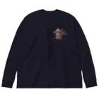 Jun Komatani　のHands Up! 籠球侍 BASKETBALL SAMURAI 挑 try（Bronze×Purple） ビッグシルエットロングスリーブTシャツ