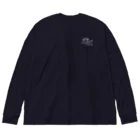 GOODS SHOP【そぞろな小窓】 SUZURI店の[ワンポイント]【ぎがといっしょ】《白線》 Big Long Sleeve T-Shirt