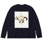 ネコノートショップ（neco-note shop）のビビ（つかねこ） ビッグシルエットロングスリーブTシャツ