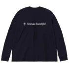 大賀ギタースクール - オフィシャルストアのSounds beautiful Tシャツ(ホワイトロゴ) ビッグシルエットロングスリーブTシャツ