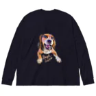 ビーグル大好きのビーグル犬LOVE ビッグシルエットロングスリーブTシャツ