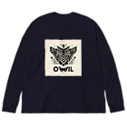 kotpopのOwl and knowledge ビッグシルエットロングスリーブTシャツ