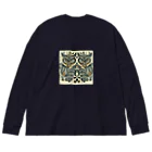 kotpopのSymmetrical Owls Big Long Sleeve T-Shirt