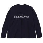 せたが屋さんの世田谷グッズ　ホワイトlive in setagaya ロゴ ビッグシルエットロングスリーブTシャツ