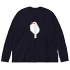 sucre usagi (スークレウサギ）の文鳥といっしょに ビッグシルエットロングスリーブTシャツ