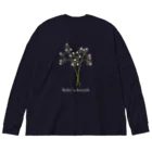 どうぶつの水彩画店のカスミソウ(ロゴ白) Big Long Sleeve T-Shirt