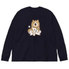 しばじるしデザインのあっあっあきた犬 ビッグシルエットロングスリーブTシャツ