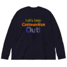 LalaHangeulのStop COVID-19 ~英語バージョン~ ビッグシルエットロングスリーブTシャツ