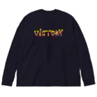 のぐちさきのVICTORY（赤) ビッグシルエットロングスリーブTシャツ