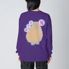 LalaHangeulの鬼天竺鼠(カピバラ) バックプリント Big Long Sleeve T-Shirt