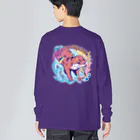 カワウソとフルーツの𝙎𝙩𝙧𝙚𝙚𝙩 𝙆𝙖𝙬𝙖𝙪𝙨𝙤 - 𝙎𝙥𝙡𝙖𝙨𝙝 - ビッグシルエットロングスリーブTシャツ