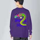 LalaHangeulのORIENTAL DRAGON（龍）英字 バックプリント Big Long Sleeve T-Shirt