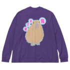 LalaHangeulの鬼天竺鼠(カピバラ) バックプリント Big Long Sleeve T-Shirt