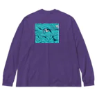 ナイロドノのぎゅうぎゅうオオサンショウウオ　ブルー Big Long Sleeve T-Shirt