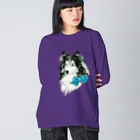 lilyamamのシェルティ：サイングレー Big Long Sleeve T-Shirt