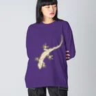 LalaHangeulのJapanese gecko(ニホンヤモリ)　英語デザイン Big Long Sleeve T-Shirt