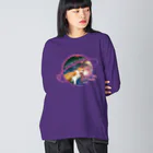 Loveuma. official shopのSpace cat meto by NLD ビッグシルエットロングスリーブTシャツ