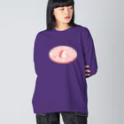 北風のゼリーの半生ししゃもおにぎりエンブレム（サーモンピンク） Big Long Sleeve T-Shirt