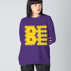 LalaHangeulのハニカム構造(BEE） ビッグシルエットロングスリーブTシャツ