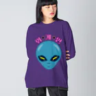 LalaHangeulの외계인(宇宙人) ハングルデザイン Big Long Sleeve T-Shirt