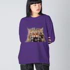 日向ぼっこのずぶ濡れ猫 Big Long Sleeve T-Shirt