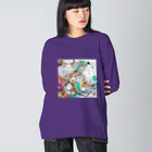 ANTARESのカラフルでエネルギッシュなグラフィックアート Big Long Sleeve T-Shirt