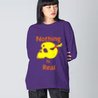 『NG （Niche・Gate）』ニッチゲート-- IN SUZURIのNothing Is Real.（黄色） ビッグシルエットロングスリーブTシャツ