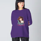 AwagoModeのI LOVE YOU(Cat&Girl) (35) ビッグシルエットロングスリーブTシャツ