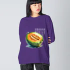 eri_sakuの夏の果実　メロン(白文字) Big Long Sleeve T-Shirt