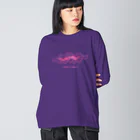 nanaqsaのSPACE(PINK) ビッグシルエットロングスリーブTシャツ