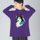 lilyamamのシェルティ：サイングレー Big Long Sleeve T-Shirt