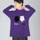 のほほん屋のしろくろモンスターちゃん ビッグシルエットロングスリーブTシャツ