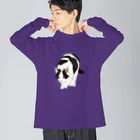 小鳥と映画館の狙うネコ Big Long Sleeve T-Shirt