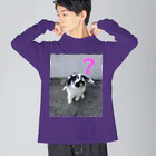 ゴジラショップのうし柄うさぎのハテナシリーズ Big Long Sleeve T-Shirt