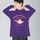 北風のゼリーの焼きししゃもおにぎり（サーモンピンク） ビッグシルエットロングスリーブTシャツ