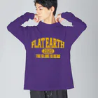 Mappila SHOPのカレッジ風(ミシガンカラー)　フラットアース FLATEARTH ビッグシルエットロングスリーブTシャツ