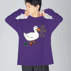 LalaHangeulの오리 (アヒル)韓国語オノマトペ Big Long Sleeve T-Shirt