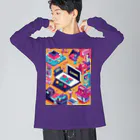 クジラデザインのアーケードゲーム Big Long Sleeve T-Shirt