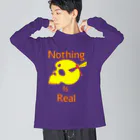 『NG （Niche・Gate）』ニッチゲート-- IN SUZURIのNothing Is Real.（黄色） ビッグシルエットロングスリーブTシャツ